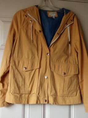 Forever 21 Hooded Utility Jacket Yellow S